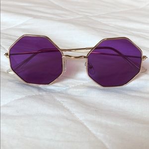 Purple/gold octagonal sunglasses